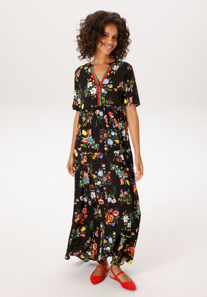 Aniston CASUAL Sommerkleid mit farbenfrohen Blumendruck - jedes Teil ein Unikat - NEUE KOLLEKTION von Aniston CASUAL