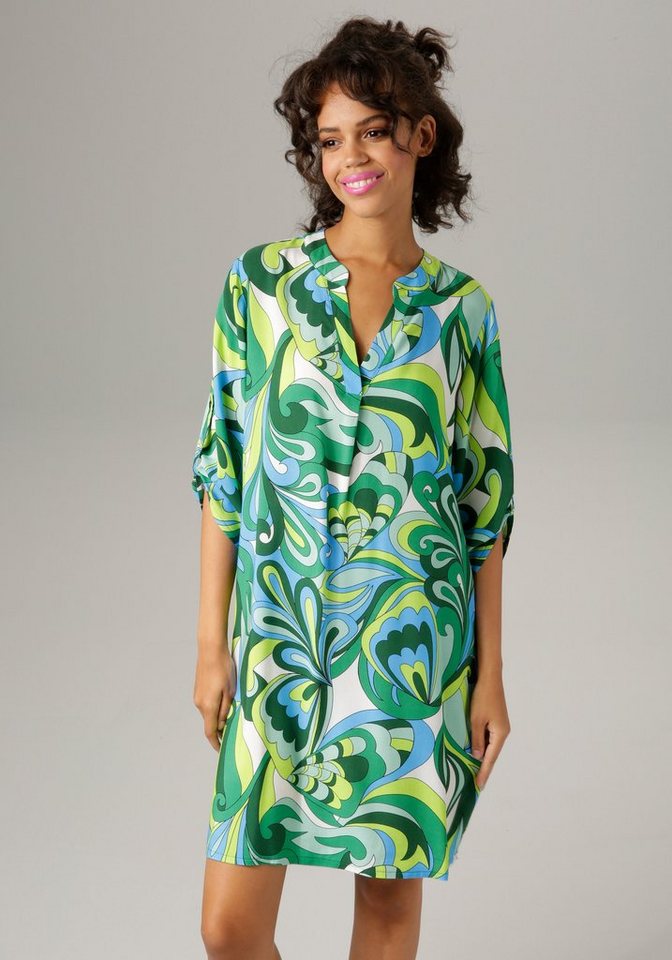 Aniston CASUAL Sommerkleid mit farbharmonischem, graphischem Druck von Aniston CASUAL