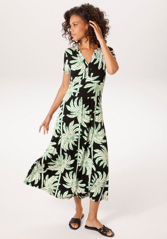 Aniston CASUAL Sommerkleid mit großflächigen, grafischen Palmen bedruckt - NEUE KOLLEKTION von Aniston CASUAL