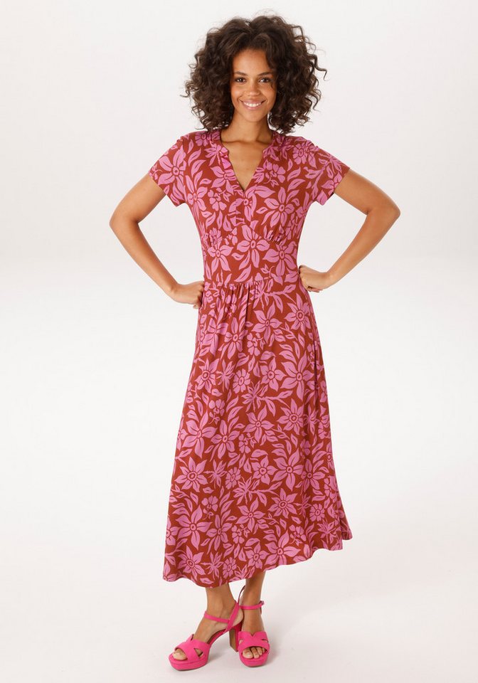 Aniston CASUAL Sommerkleid mit trendfarbenem, grafischen Blumendruck - NEUE KOLLEKTION von Aniston CASUAL