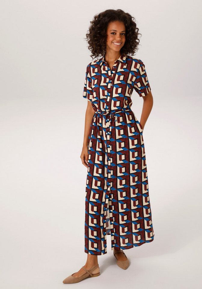 Aniston CASUAL Sommerkleid mit trendfarbenem, grafischen Druck - NEUE KOLLEKTION von Aniston CASUAL
