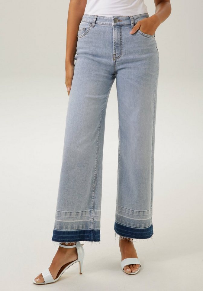 Aniston CASUAL Straight-Jeans mit trendiger Waschung am leicht ausgefranstem Saum von Aniston CASUAL
