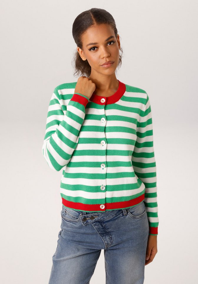 Aniston CASUAL Strickjacke im trendigen Streifen-Dessin - NEUE KOLLEKTION von Aniston CASUAL