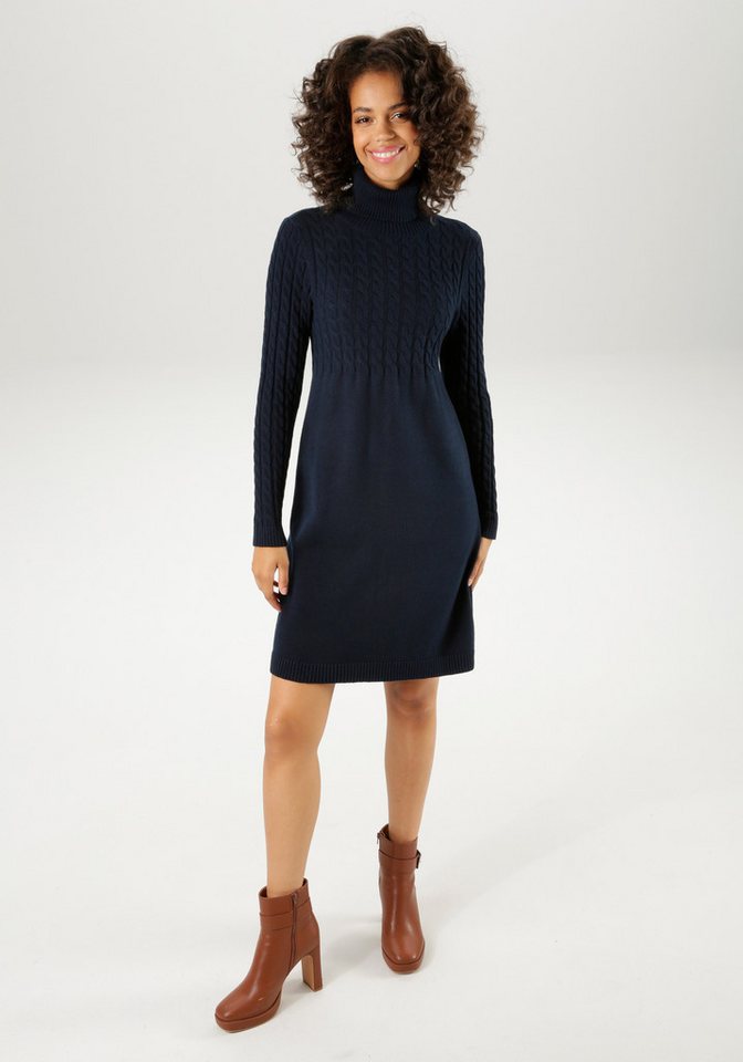 Aniston CASUAL Strickkleid mit Zopfmuster im Oberteil und den langen Ärmeln von Aniston CASUAL