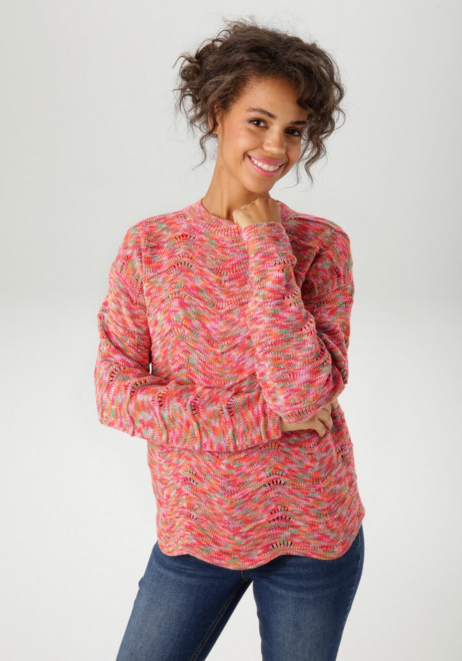 Aniston CASUAL Strickpullover aus buntem Space-Garn - jedes Teil ein Unikat von Aniston CASUAL