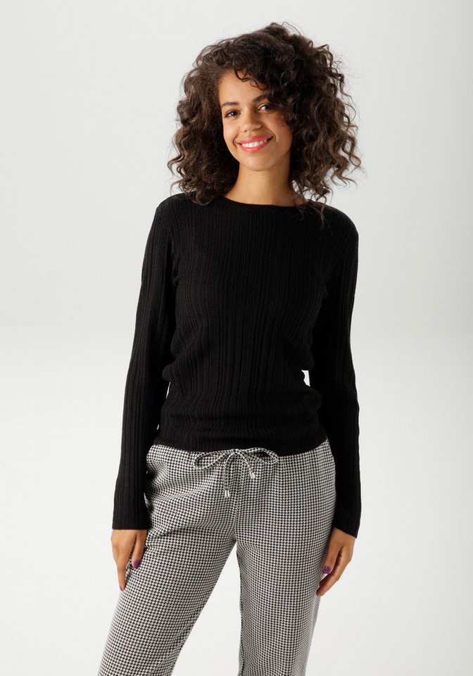 Aniston CASUAL Strickpullover im Ripp-Muster-Mix - NEUE KOLLEKTION von Aniston CASUAL