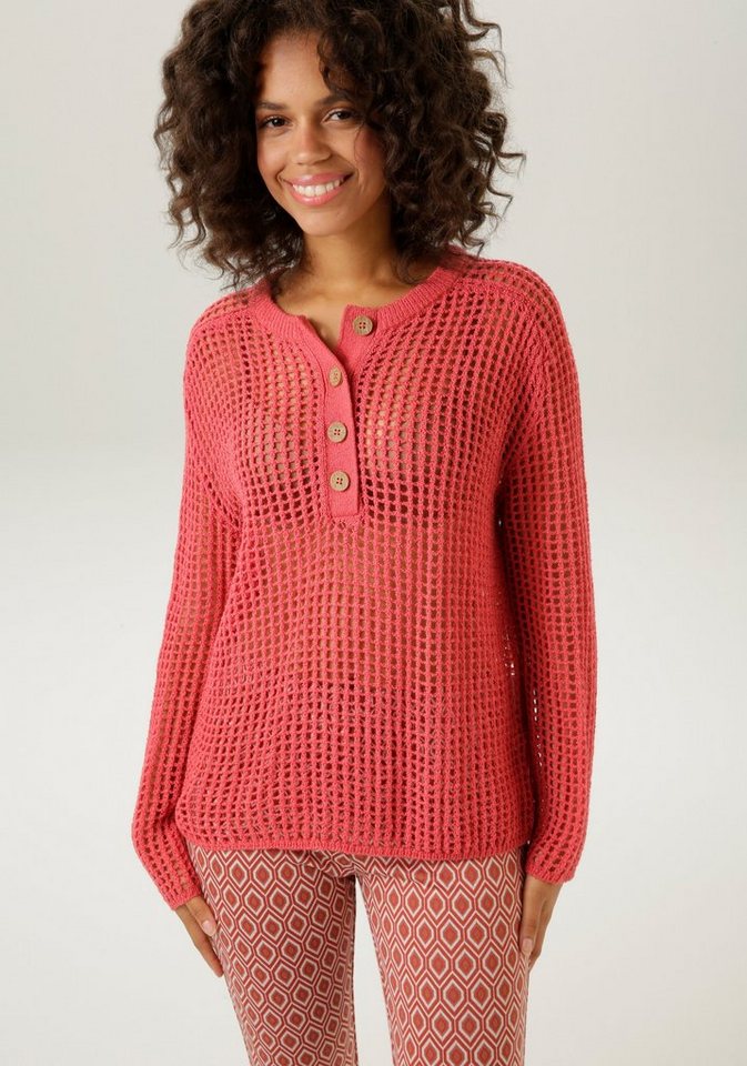 Aniston CASUAL Strickpullover im coolem Lochstrick-Muster - NEUE KOLLEKTION von Aniston CASUAL