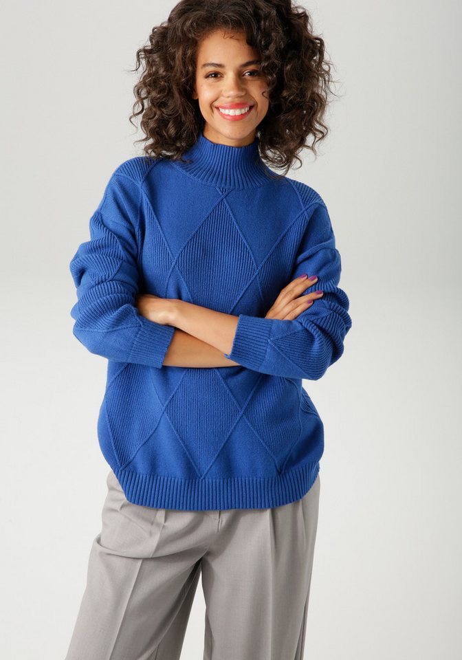 Aniston CASUAL Strickpullover im trendigen Rauten-Muster - NEUE KOLLEKTION von Aniston CASUAL