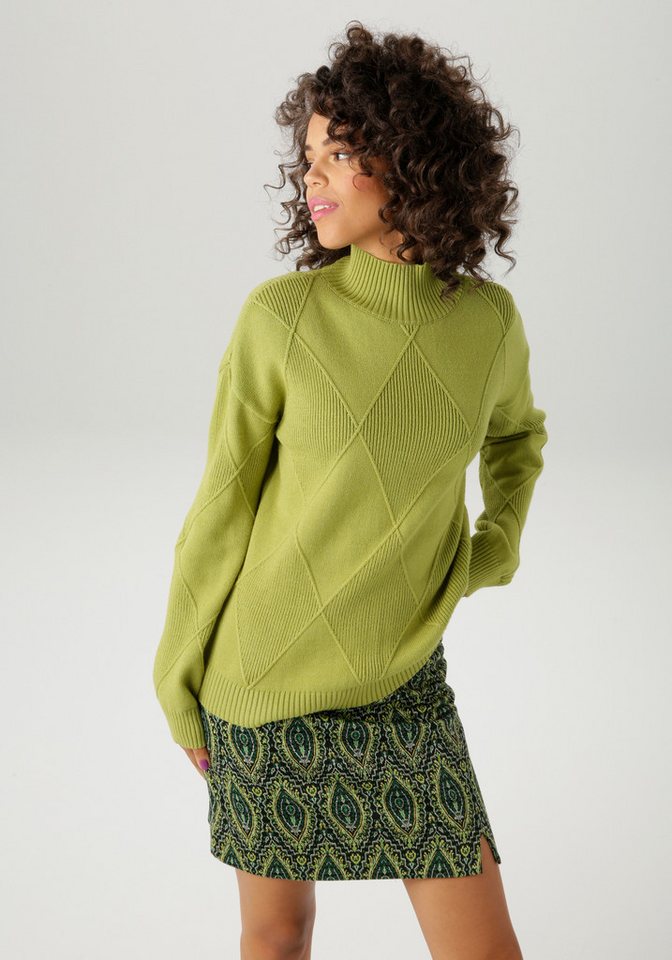 Aniston CASUAL Strickpullover im trendigen Rauten-Muster - NEUE KOLLEKTION von Aniston CASUAL
