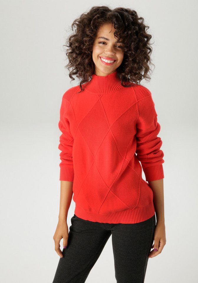 Aniston CASUAL Strickpullover im trendigen Rauten-Muster - NEUE KOLLEKTION von Aniston CASUAL