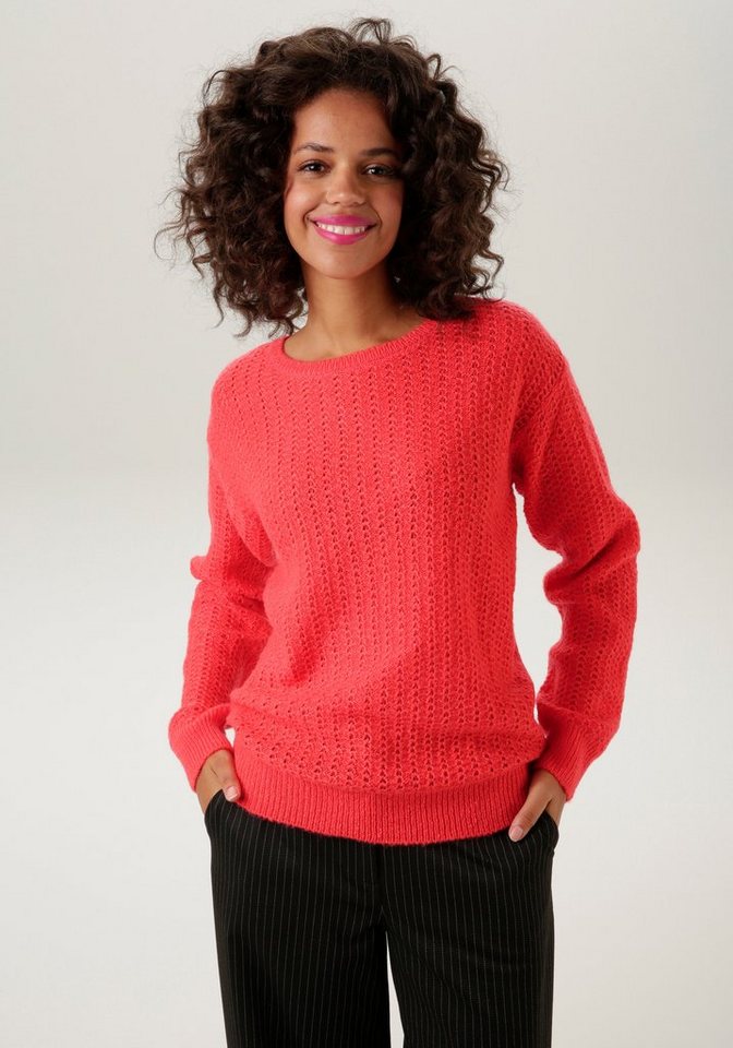 Aniston CASUAL Strickpullover mit dezentem Ajour-Muster - NEUE KOLLEKTION von Aniston CASUAL