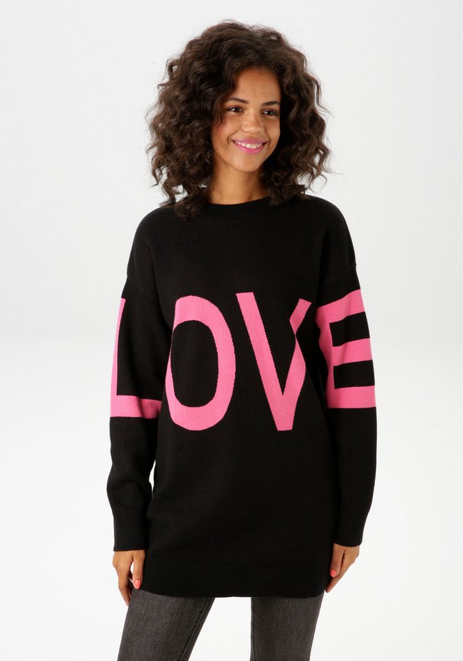 Aniston CASUAL Strickpullover mit eingestricktem LOVE-Schriftzug von Aniston CASUAL