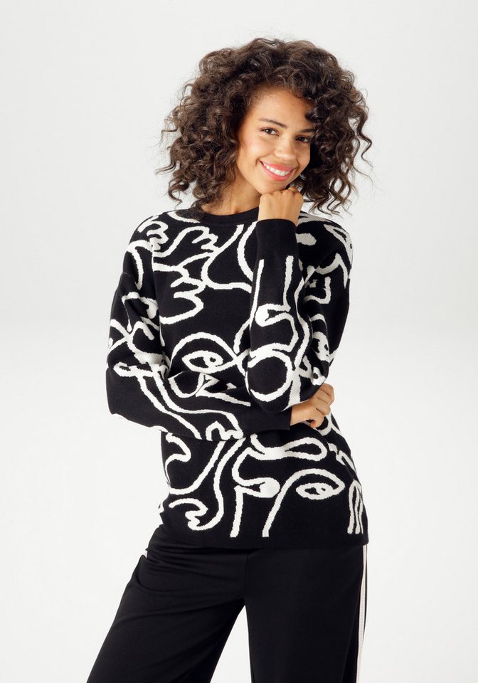 Aniston CASUAL Strickpullover mit fantasievollem, grafischen Jacquard-Muster - NEUE KOLLEKTION von Aniston CASUAL