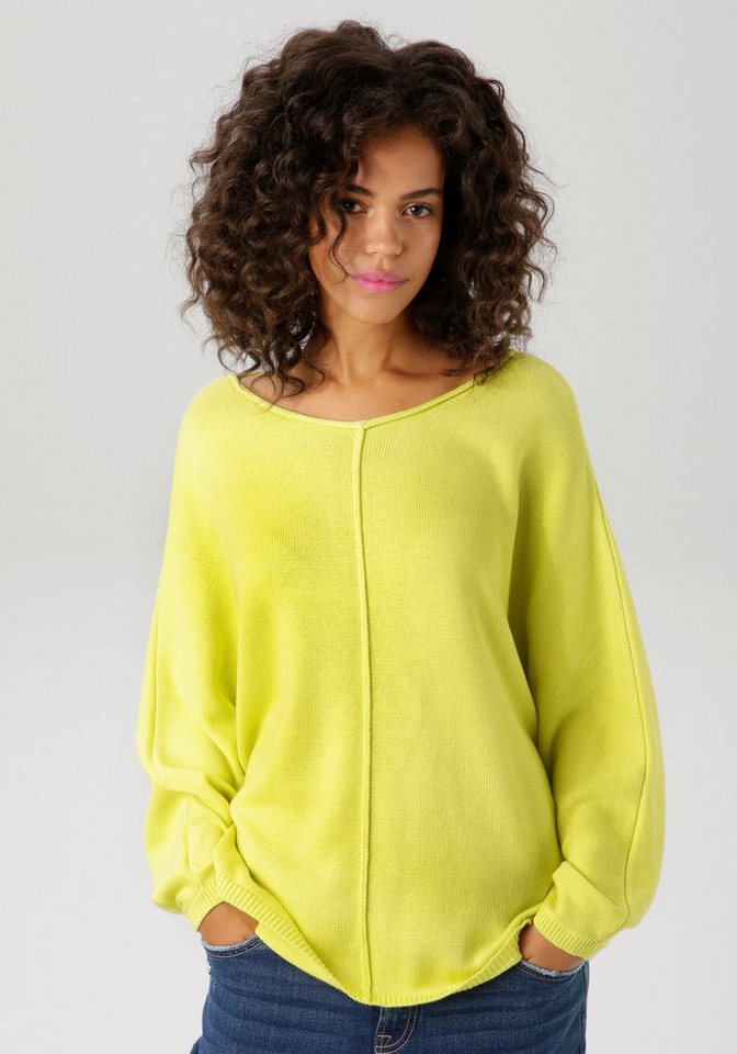 Aniston CASUAL Strickpullover mit langen Fledermaus-Ärmeln von Aniston CASUAL