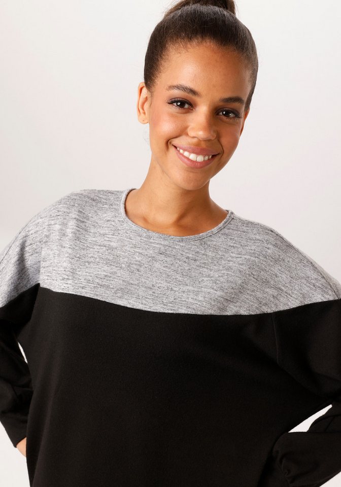 Aniston CASUAL Sweatshirt mit asymmetrischem Farbeinsatz - NEUE KOLLEKTION von Aniston CASUAL