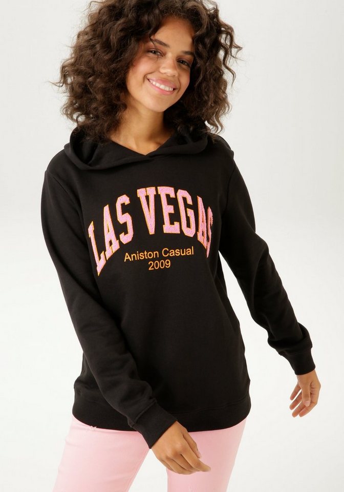 Aniston CASUAL Sweatshirt mit aufgestickter LAS VEGAS"-Applikation - NEUE KOLLEKTION" von Aniston CASUAL