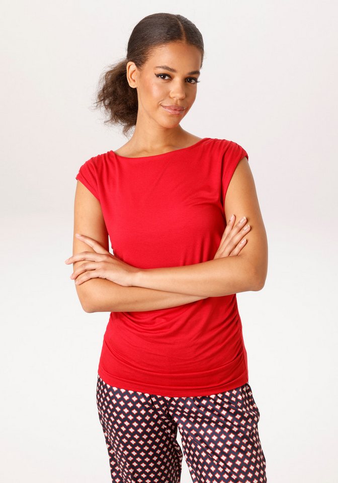 Aniston CASUAL T-Shirt mit Raffungen an den Seitennähten - NEUE KOLLEKTION von Aniston CASUAL