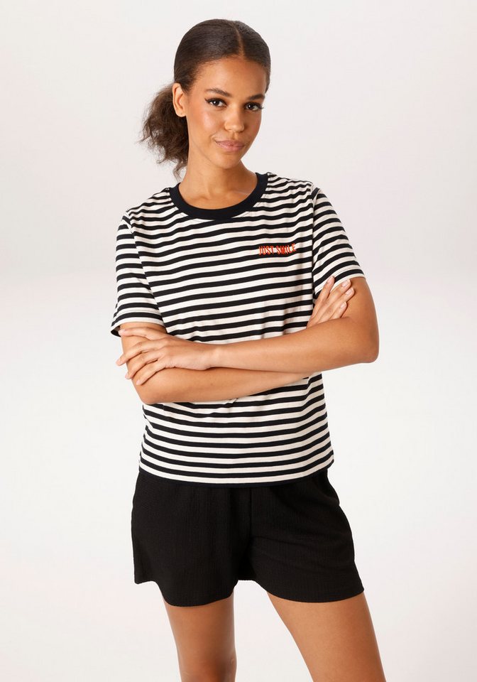 Aniston CASUAL T-Shirt mit Smiley und Folienprint im Rücken - NEUE KOLLEKTION von Aniston CASUAL