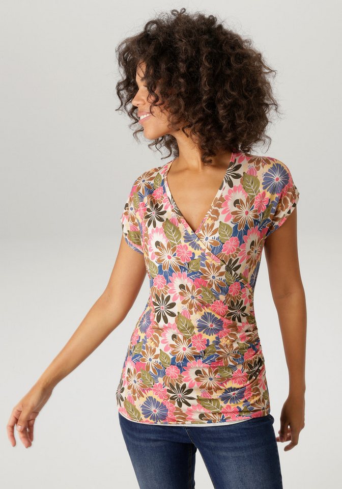 Aniston CASUAL T-Shirt mit farbenfrohen Blüten bedruckt - NEUE KOLLEKTION von Aniston CASUAL