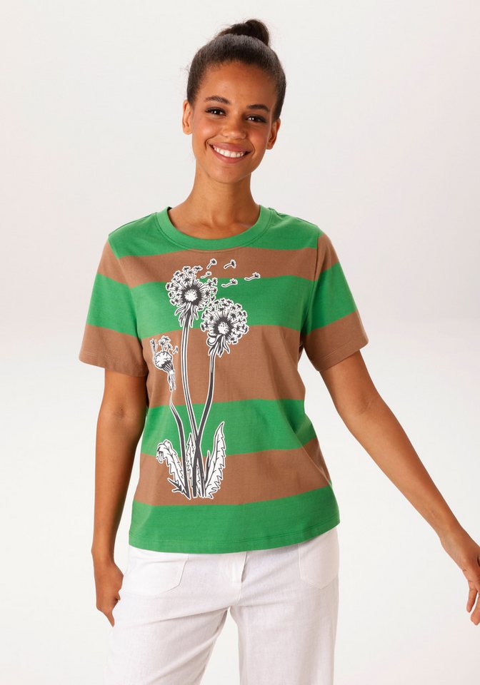 Aniston CASUAL T-Shirt mit großflächiger "Puste"-Blume bedruckt - NEUE KOLLEKTION von Aniston CASUAL