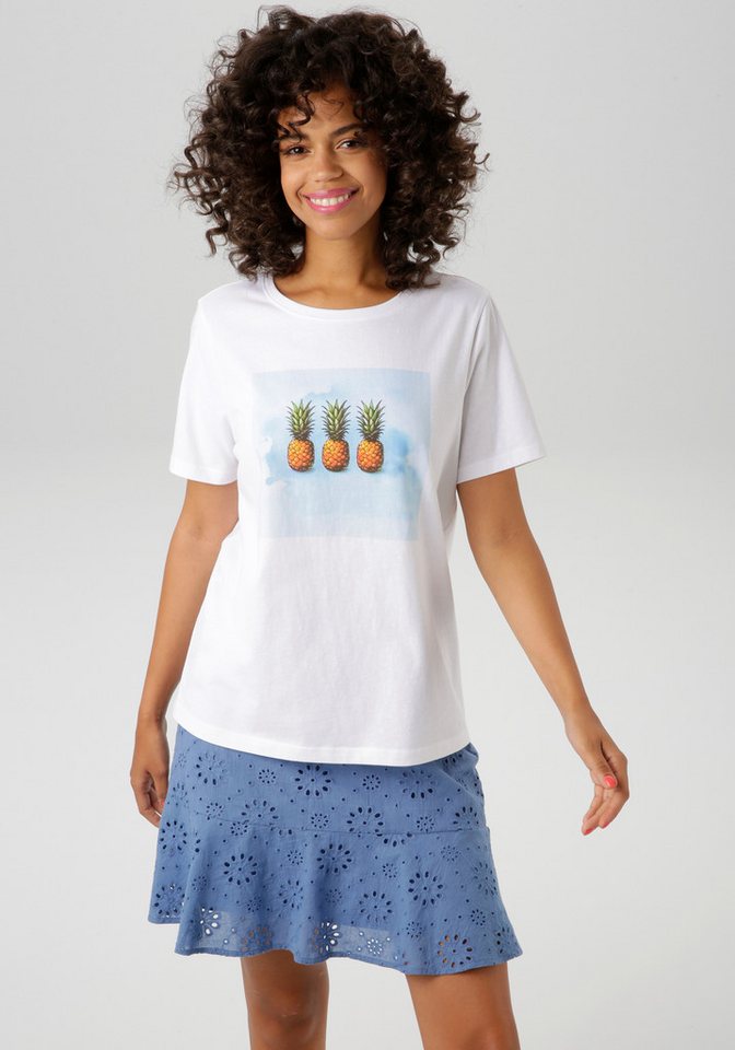 Aniston CASUAL T-Shirt mit tropischem Ananas-Frontdruck von Aniston CASUAL