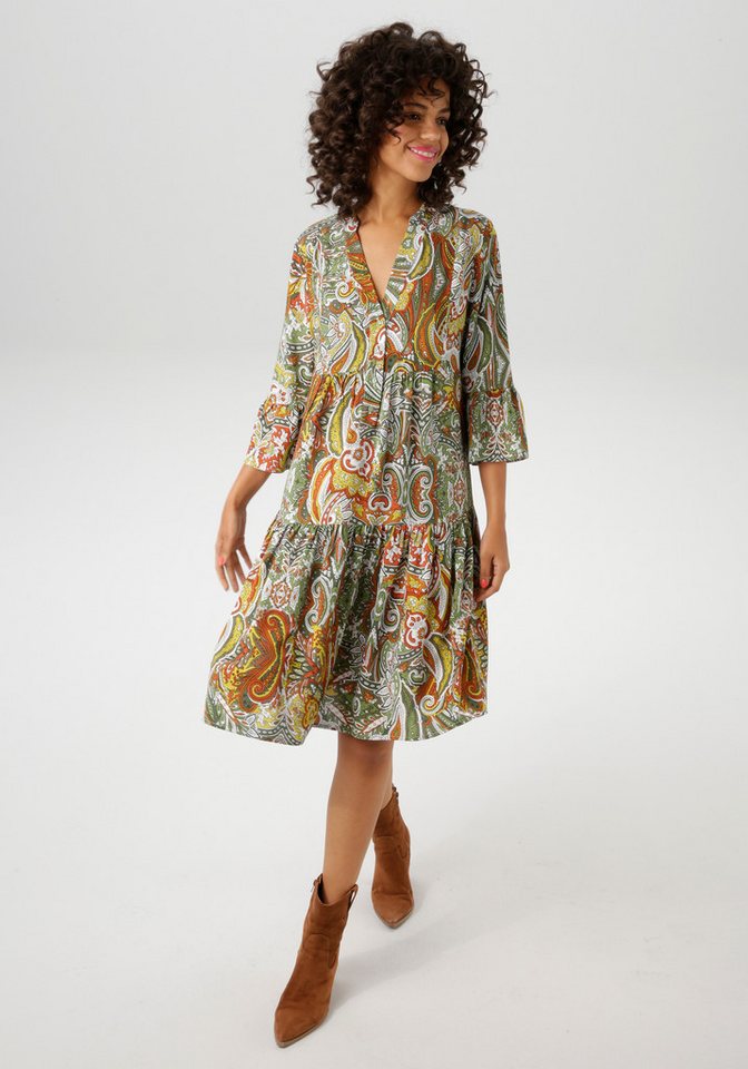Aniston CASUAL Tunikakleid mit farbharmonischem, großflächigen Paisley-Muster von Aniston CASUAL
