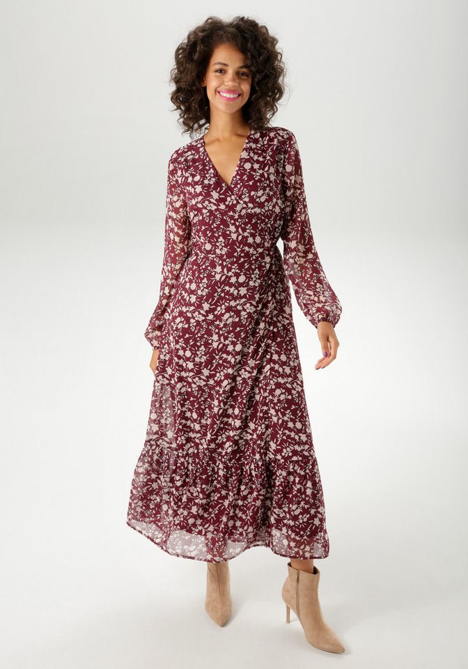 Aniston CASUAL Wickelkleid mit grafischen Blumendruck - jedes Teil ein Unikat - NEUE KOLLEKTION von Aniston CASUAL