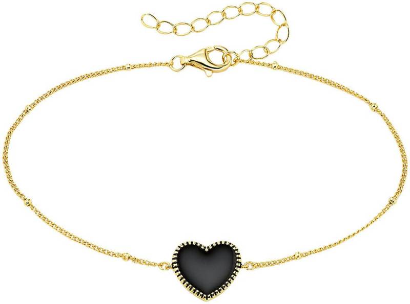 Aniston JEWELRY & WATCHES Armband Schmuck Geschenk Armband mit schwarzem Emaille Herz von Aniston JEWELRY & WATCHES