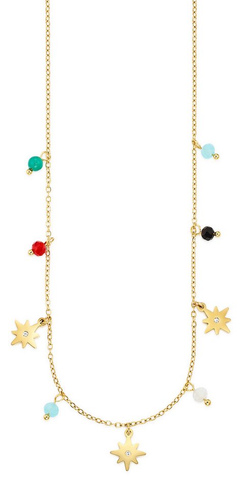 Aniston JEWELRY & WATCHES Edelstahlkette gelbgoldfarben mit bunten Steinen, mit Zirkonia (synth) von Aniston JEWELRY & WATCHES