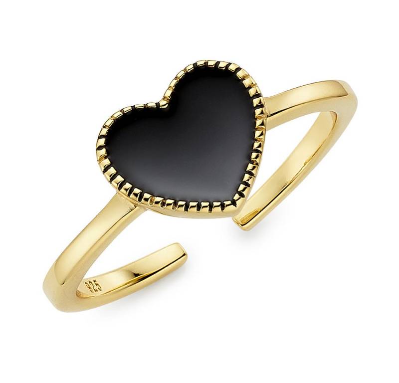 Aniston JEWELRY & WATCHES Fingerring Schmuck Geschenk Ring mit schwarzem Herz emalliert von Aniston JEWELRY & WATCHES
