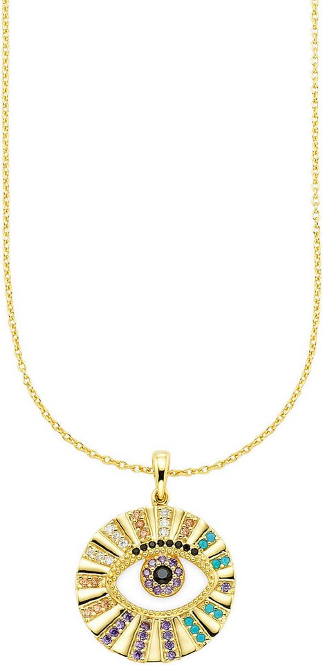 Aniston JEWELRY & WATCHES Kette mit Anhänger Schmuck Geschenk Silber 925 Halskette mit Anhänger und bunten Steinen, mit Zirkonia (synth) von Aniston JEWELRY & WATCHES