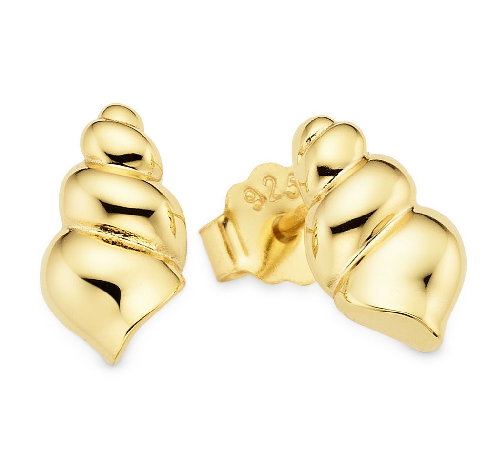 Aniston JEWELRY & WATCHES Paar Ohrstecker Silberohrstecker Muschel-Optik gelbgoldfarben vergoldet von Aniston JEWELRY & WATCHES