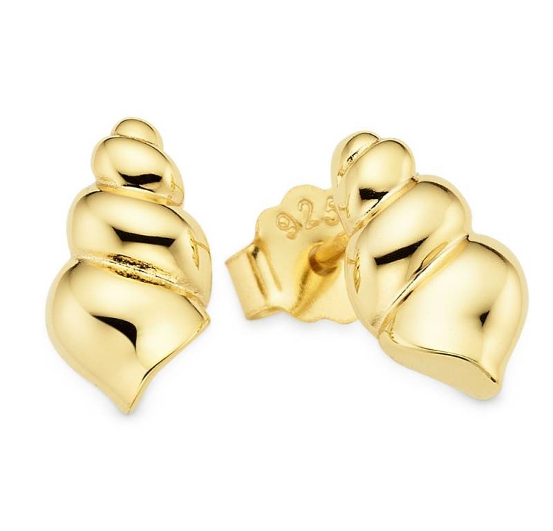 Aniston JEWELRY & WATCHES Paar Ohrstecker Silberohrstecker Muschel-Optik gelbgoldfarben vergoldet von Aniston JEWELRY & WATCHES