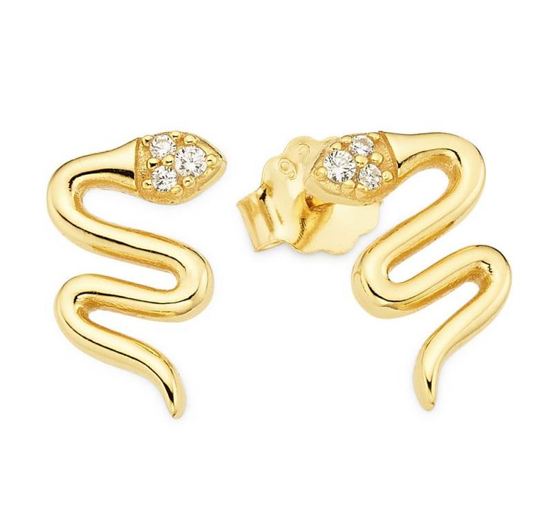 Aniston JEWELRY & WATCHES Paar Ohrstecker Silberohrstecker Schlangen-Design gelbgoldfarben vergoldet, mit Zirkonia (synth) von Aniston JEWELRY & WATCHES