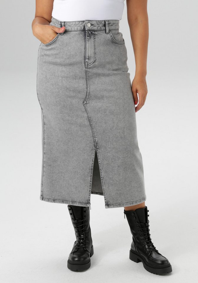 Aniston PLUS Jeansrock mit Schlitz vorne - NEUE KOLLEKTION von Aniston PLUS