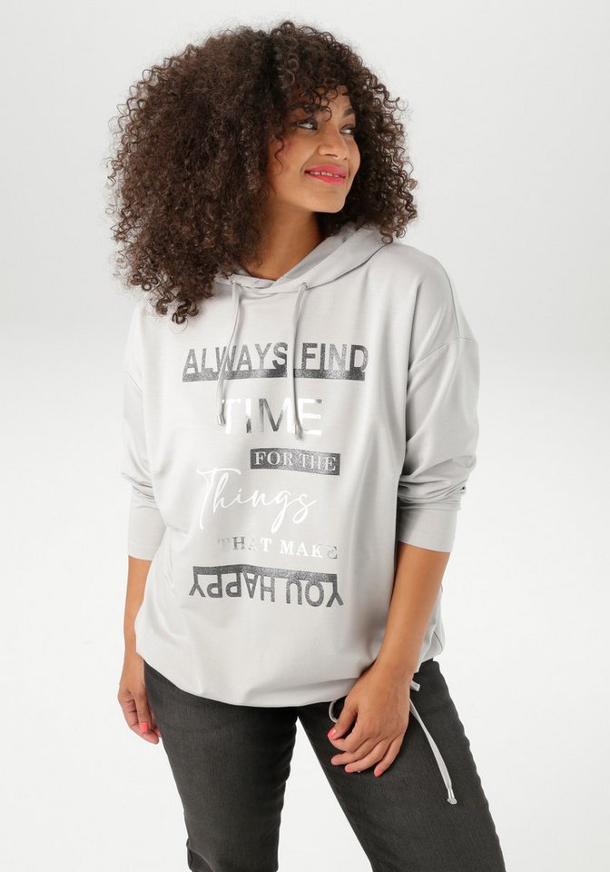 Aniston PLUS Kapuzensweatshirt super bequeme Sweat-Qualität - NEUE KOLLEKTION von Aniston PLUS