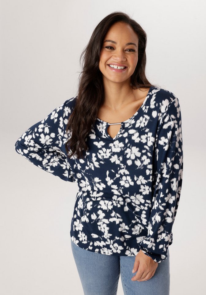 Aniston PLUS Langarmshirt aus weich fließender Viskose - NEUE KOLLEKTION von Aniston PLUS