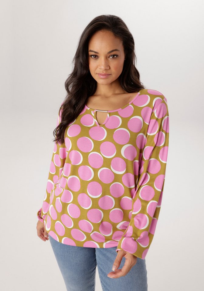 Aniston PLUS Langarmshirt mit großflächiger Druck - NEUE KOLLEKTION von Aniston PLUS