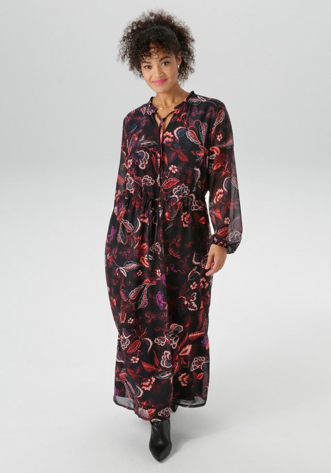 Aniston PLUS Maxikleid in Chiffon mit Blumen Print - NEUE KOLLEKTION von Aniston PLUS