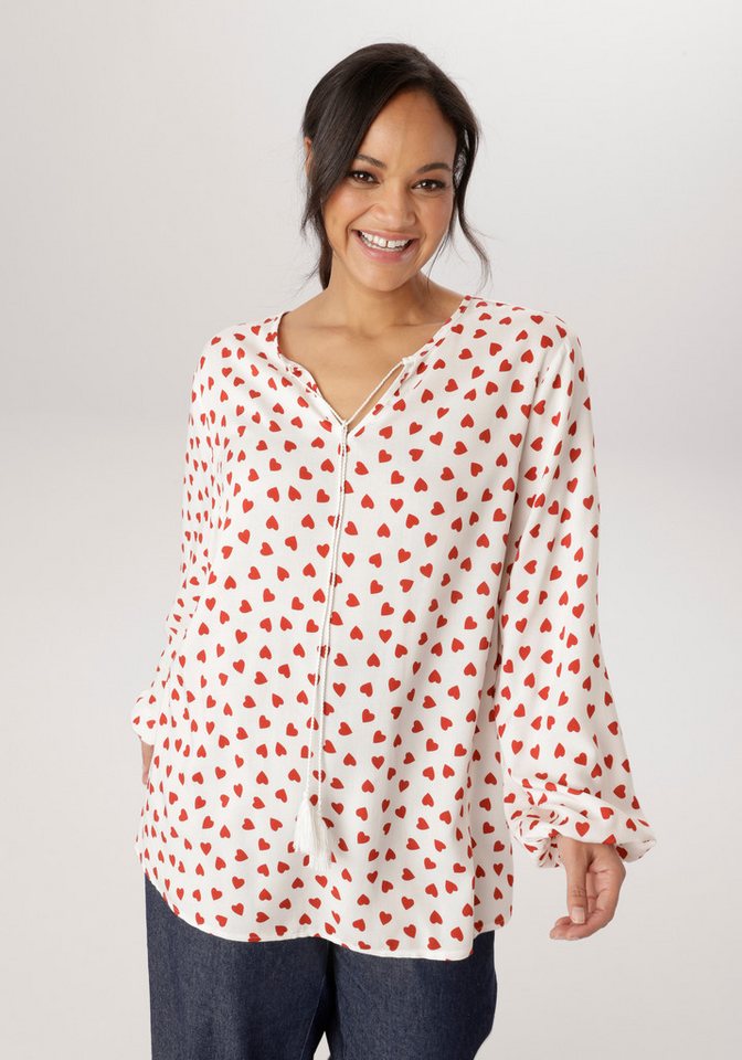 Aniston PLUS Schlupfbluse mir Herzen bedruckt - NEUE KOLLEKTION von Aniston PLUS
