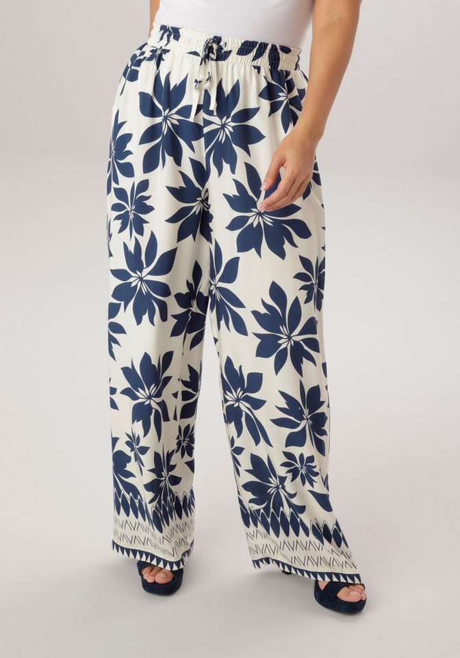 Aniston PLUS Schlupfhose mit großflächigen Blättern bedruckt - NEUE KOLLEKTION von Aniston PLUS