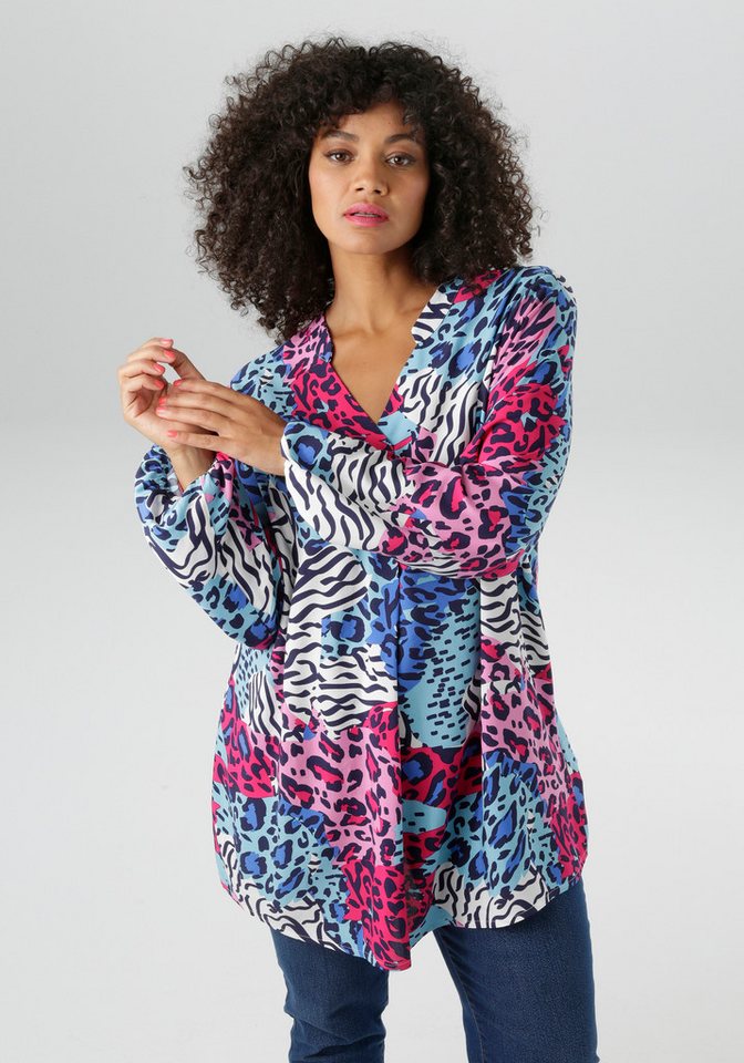 Aniston PLUS Schluppenbluse mit extravaganten farbenfrohes Animaldessin - NEUE KOLLEKTION von Aniston PLUS