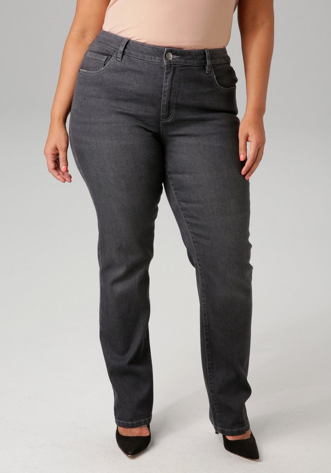 Aniston PLUS Straight-Jeans mit leichtem Used-Effekt von Aniston PLUS