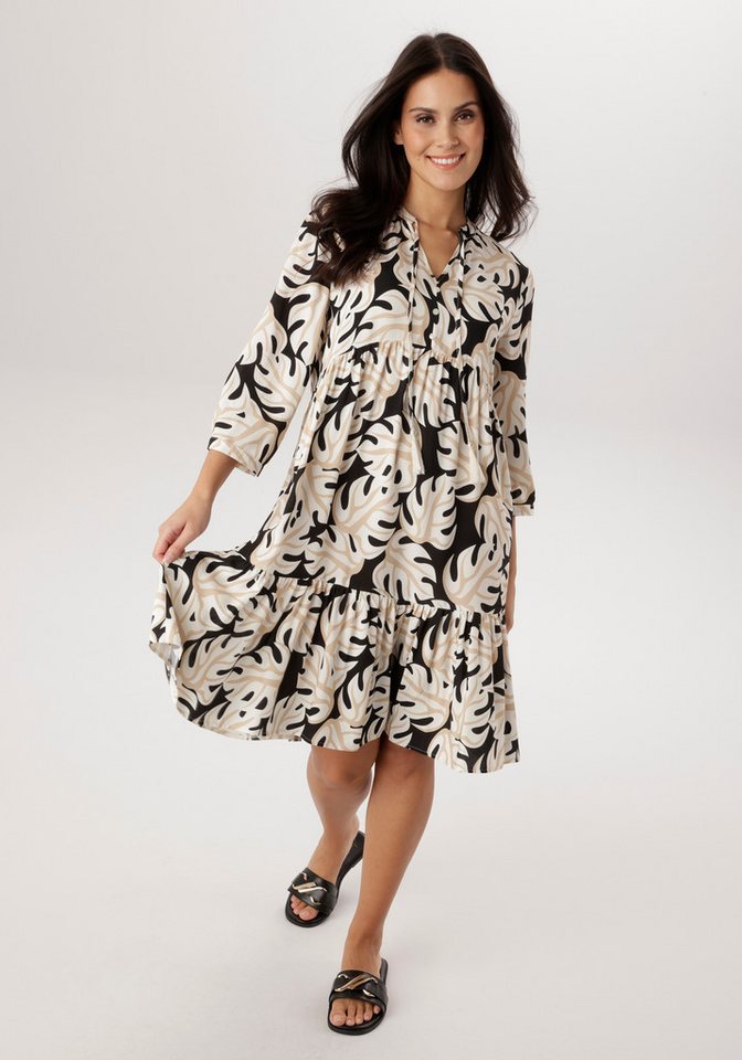 Aniston SELECTED Blusenkleid mit V-Ausschnitt und mit Bindebändern und Quasten - NEUE KOLLEKTION von Aniston SELECTED