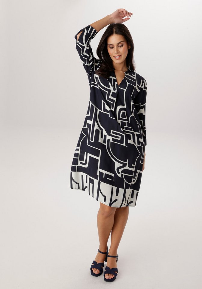 Aniston SELECTED Blusenkleid mit abstraktem, labyrinthartigem Linienmuster - NEUE KOLLEKTION von Aniston SELECTED