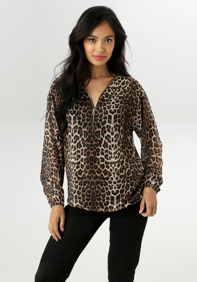 Aniston SELECTED Chiffonbluse mit goldfarbenen Reißverschluss am Ausschnitt - NEUE KOLLEKTION Aniston SELECTED Chiffonbluse mit goldfarbenen Reißverschluss am Ausschnitt - NEUE KOLLEKTION von Aniston SELECTED