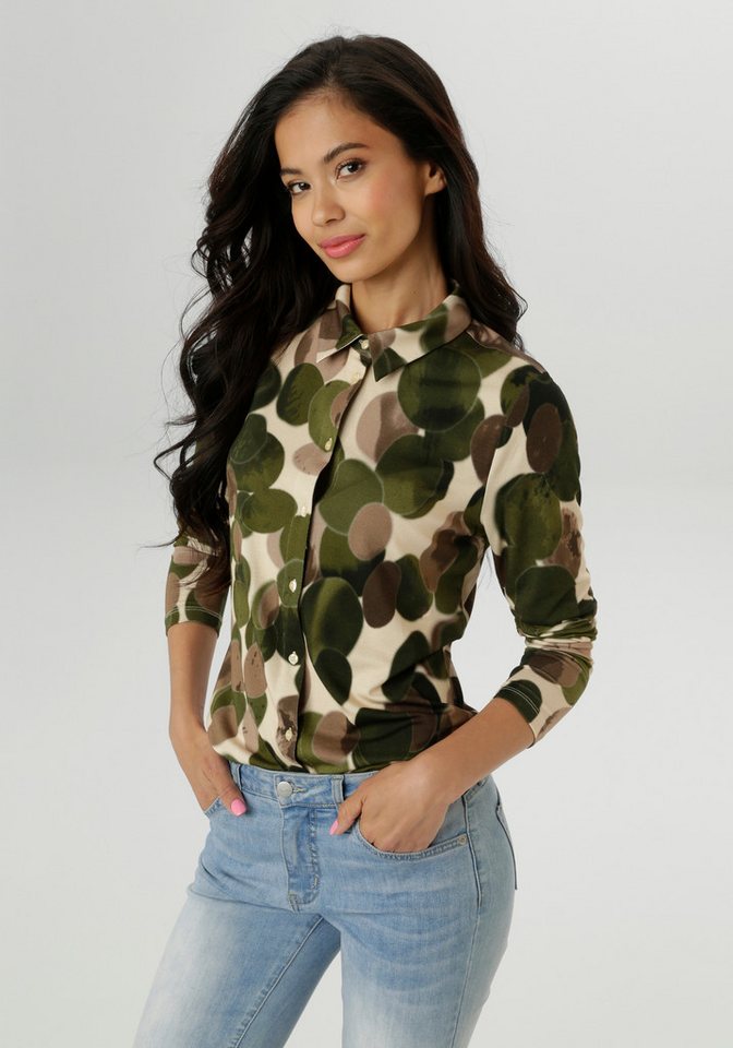 Aniston SELECTED Hemdbluse mit in sich verlaufenden Kreisen Allover - NEUE KOLLEKTION von Aniston SELECTED