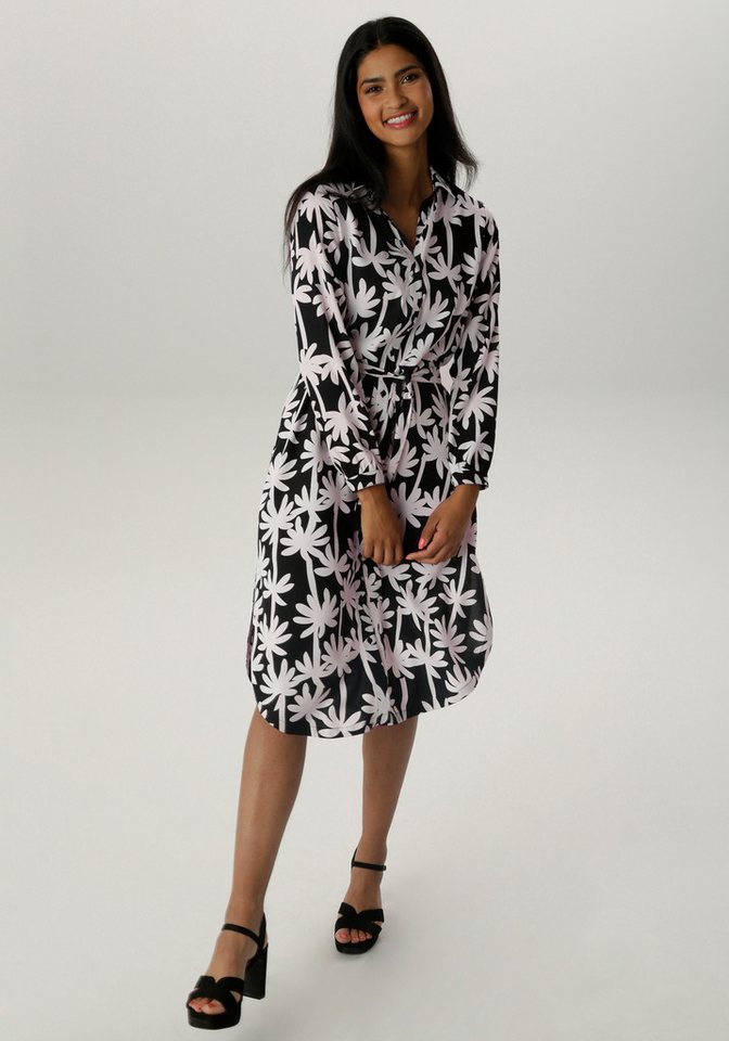 Aniston SELECTED Blusenkleid mit edler Palmen-Musterung von Aniston SELECTED