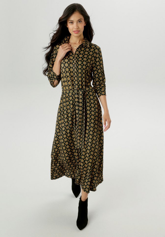 Aniston SELECTED Jerseykleid mit Retromuster und abnehmbarem Bindeband - NEUE KOLLEKTION von Aniston SELECTED