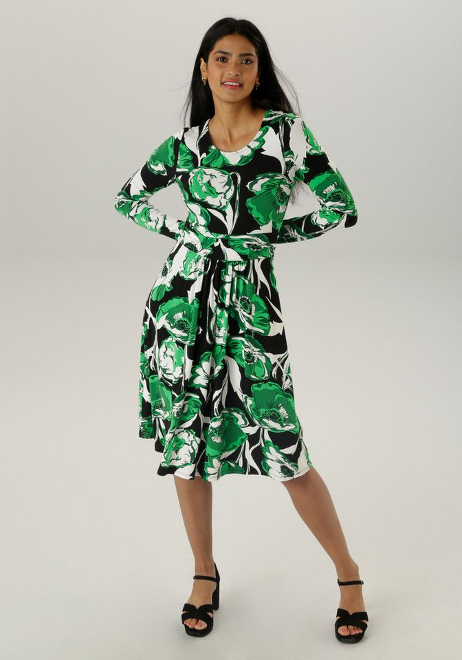 Aniston SELECTED Jerseykleid mit floralem Druck und gerafftem Taillenbund von Aniston SELECTED